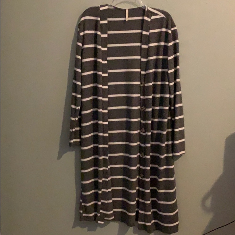 Long striped cardigan